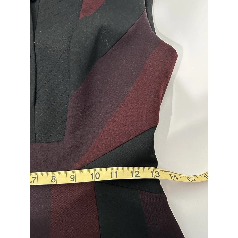 karen millen dress Body Shape Size 6 US Small Black And Burgundy Striped - Picture 7 of 10